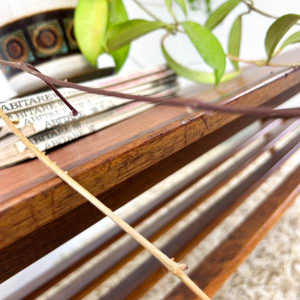 NOBLETT COFFEE TABLE WITH SLATTED MAGAZINE RACK