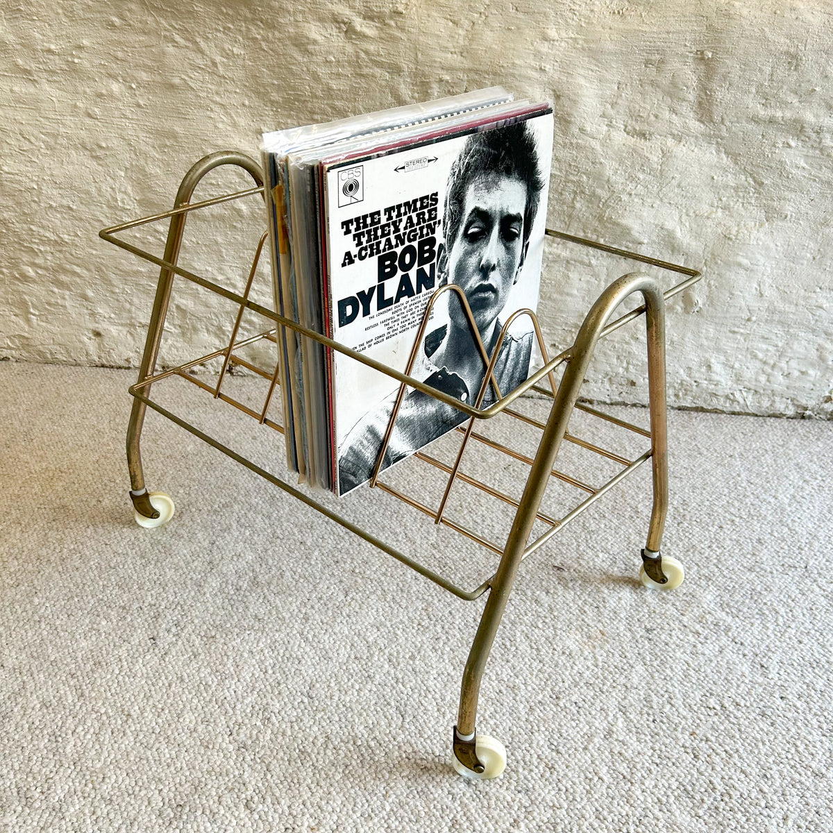 BRASS VINYL RECORD RACK