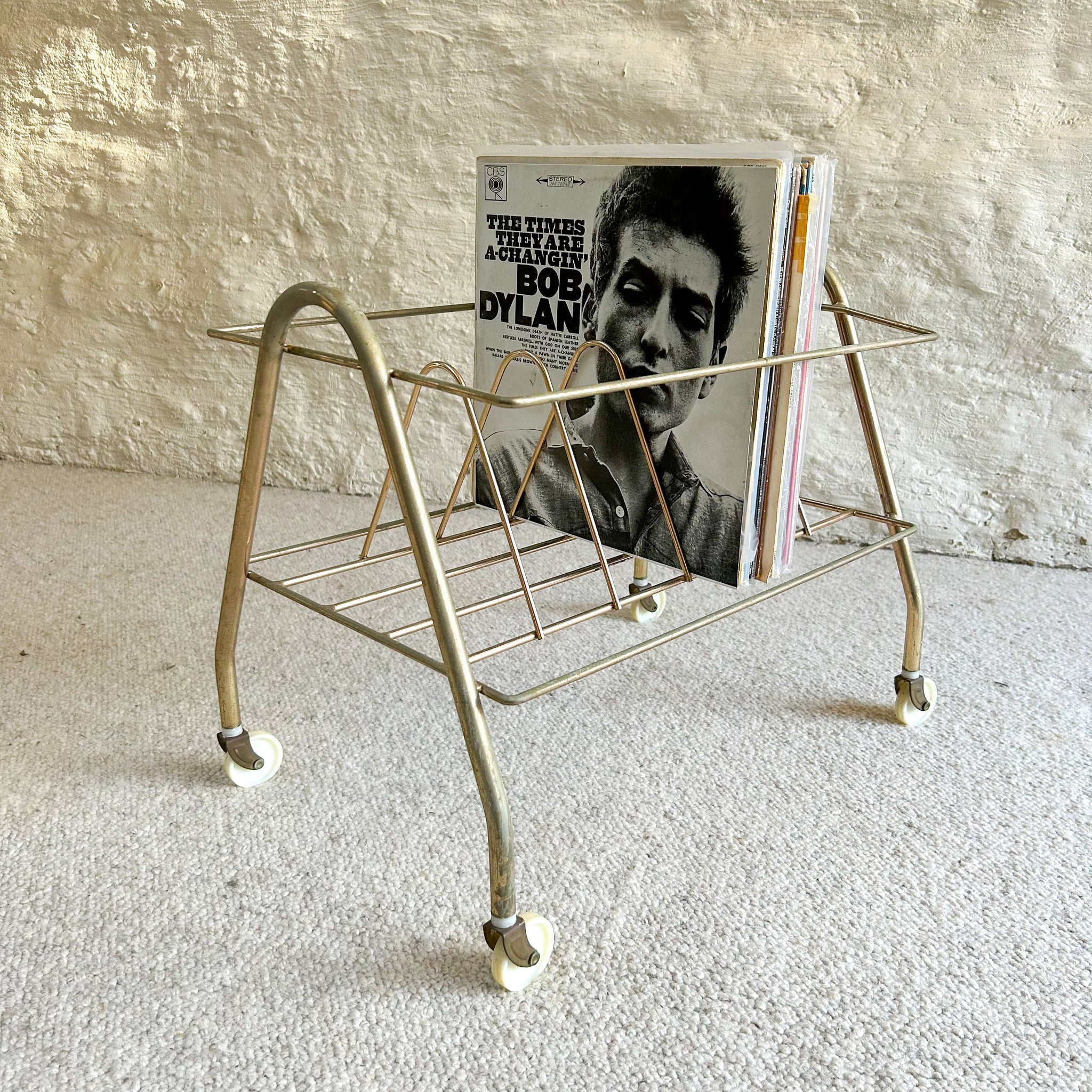 BRASS VINYL RECORD RACK