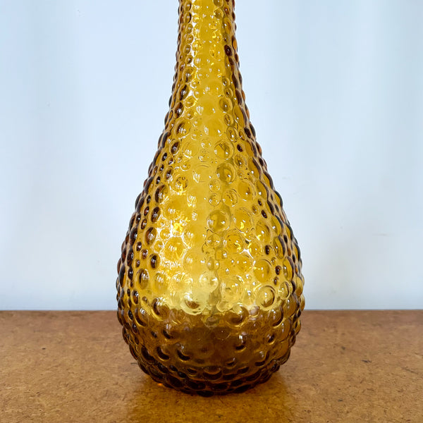 GENIE BOTTLE LAMP AMBER HOBNAIL