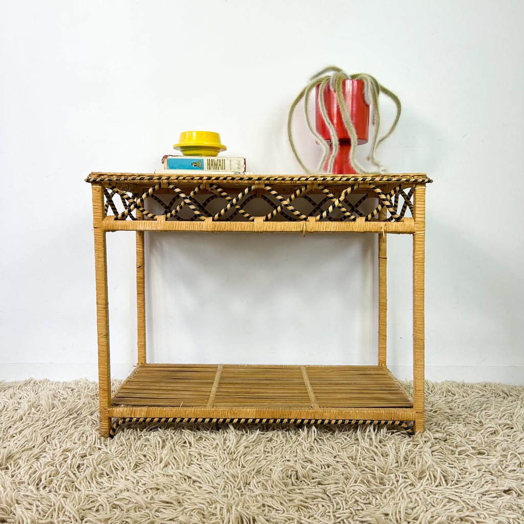 CANE SIDE TABLE / CONSOLE