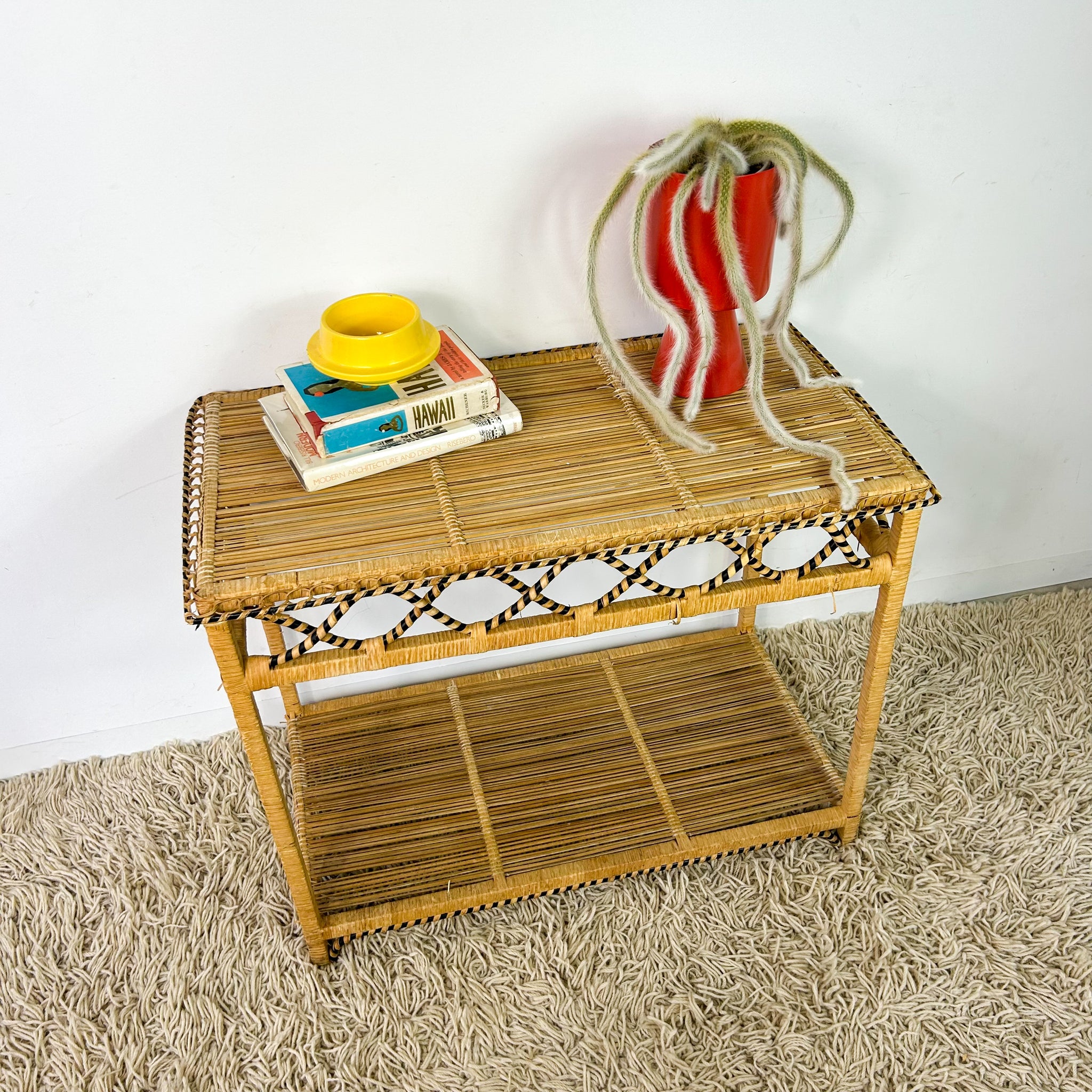 CANE SIDE TABLE / CONSOLE