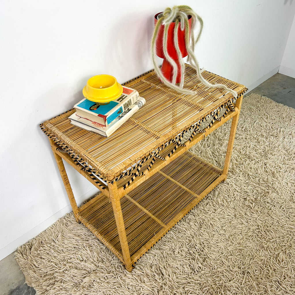CANE SIDE TABLE / CONSOLE