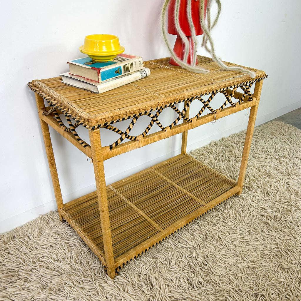 CANE SIDE TABLE / CONSOLE