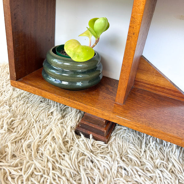 HARDWOOD STEPPED BOOKCASE