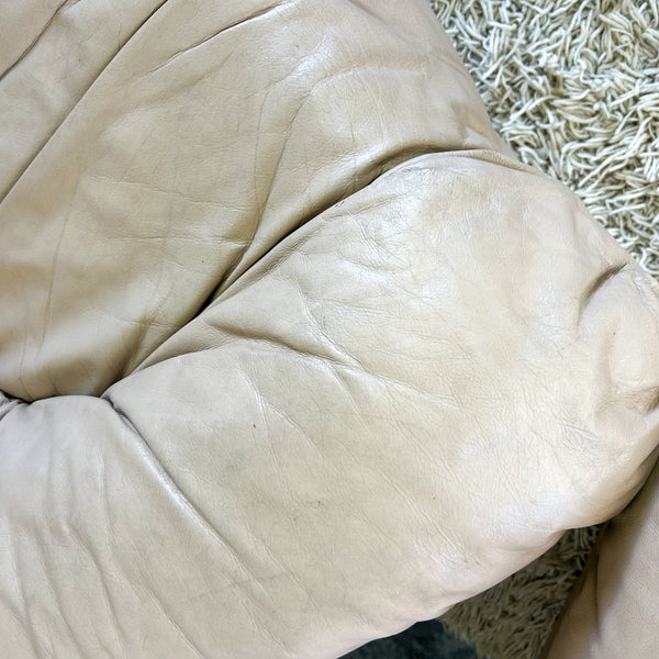 PEACHY PINK LEATHER ARMCHAIRS