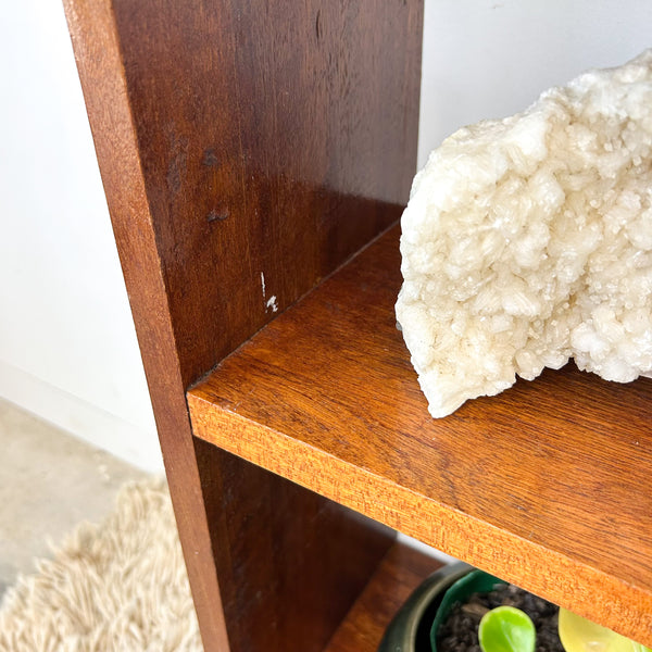 HARDWOOD STEPPED BOOKCASE