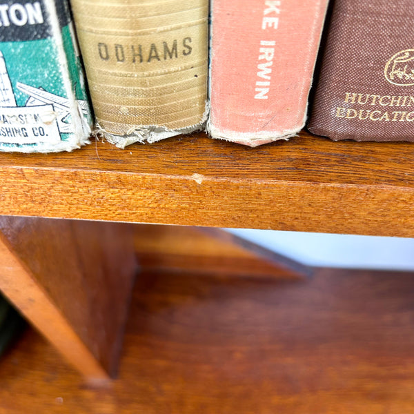 HARDWOOD STEPPED BOOKCASE