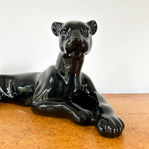 BLACK CERAMIC PANTHER