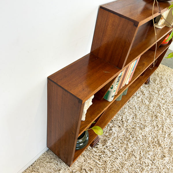 HARDWOOD STEPPED BOOKCASE