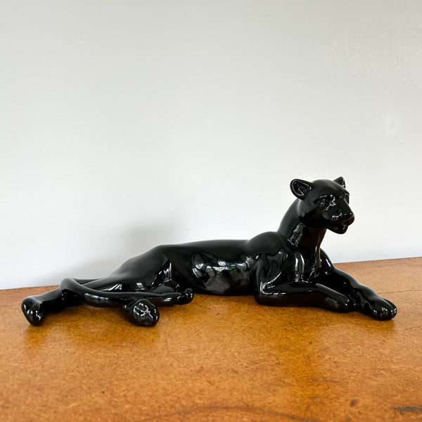 BLACK CERAMIC PANTHER