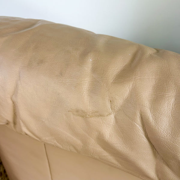 PEACHY PINK LEATHER ARMCHAIRS