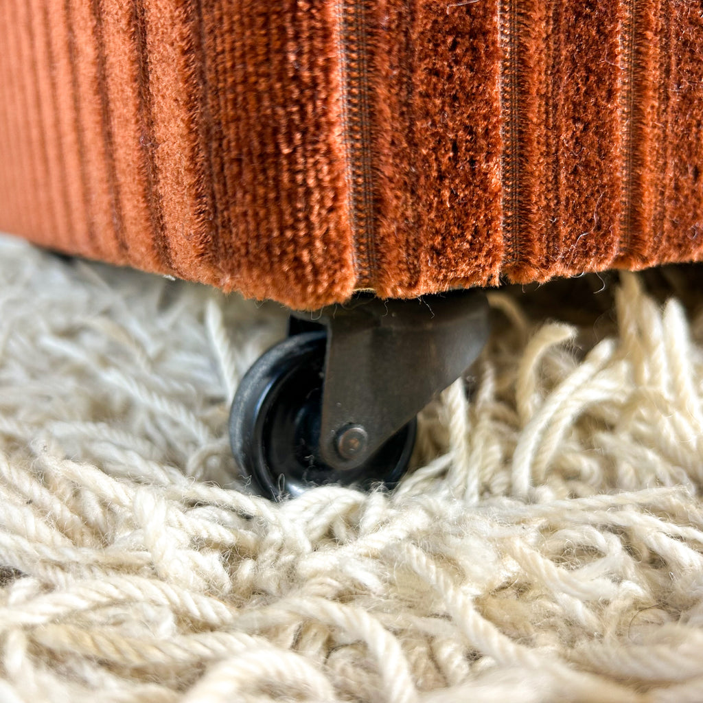 BROWN STRIPE VELOUR SOFA #1 - HEY JUDE WORKSHOP • Vintage furniture & objects Melbourne