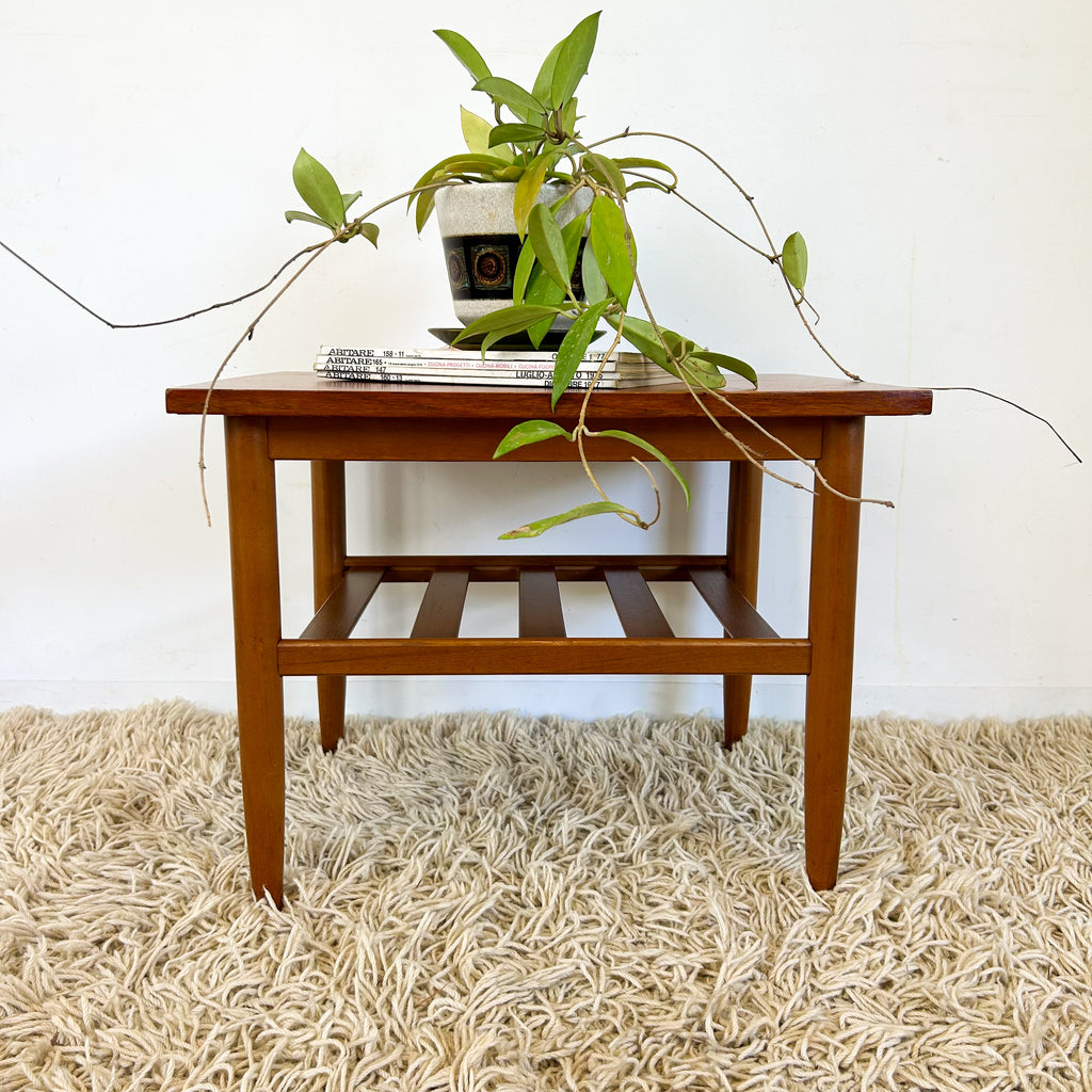 COFFEE TABLE WITH SLATTED MAGAZINE RACK - HEY JUDE WORKSHOP • Vintage furniture & objects Melbourne