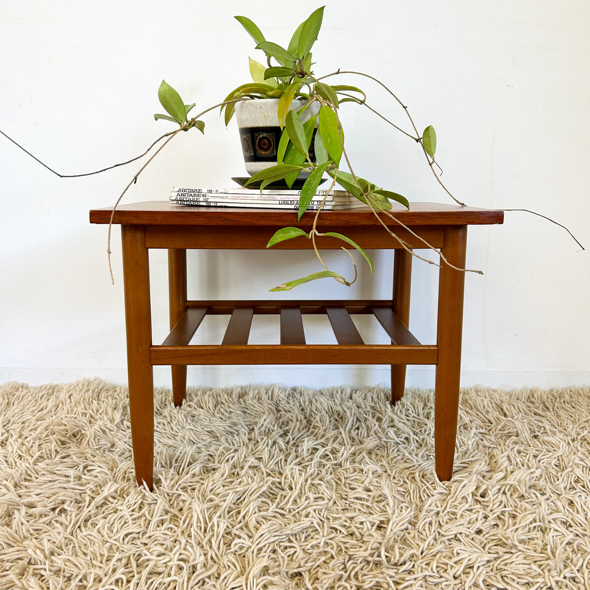 COFFEE TABLE WITH SLATTED MAGAZINE RACK - HEY JUDE WORKSHOP • Vintage furniture & objects Melbourne