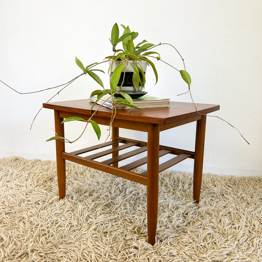 COFFEE TABLE WITH SLATTED MAGAZINE RACK - HEY JUDE WORKSHOP • Vintage furniture & objects Melbourne