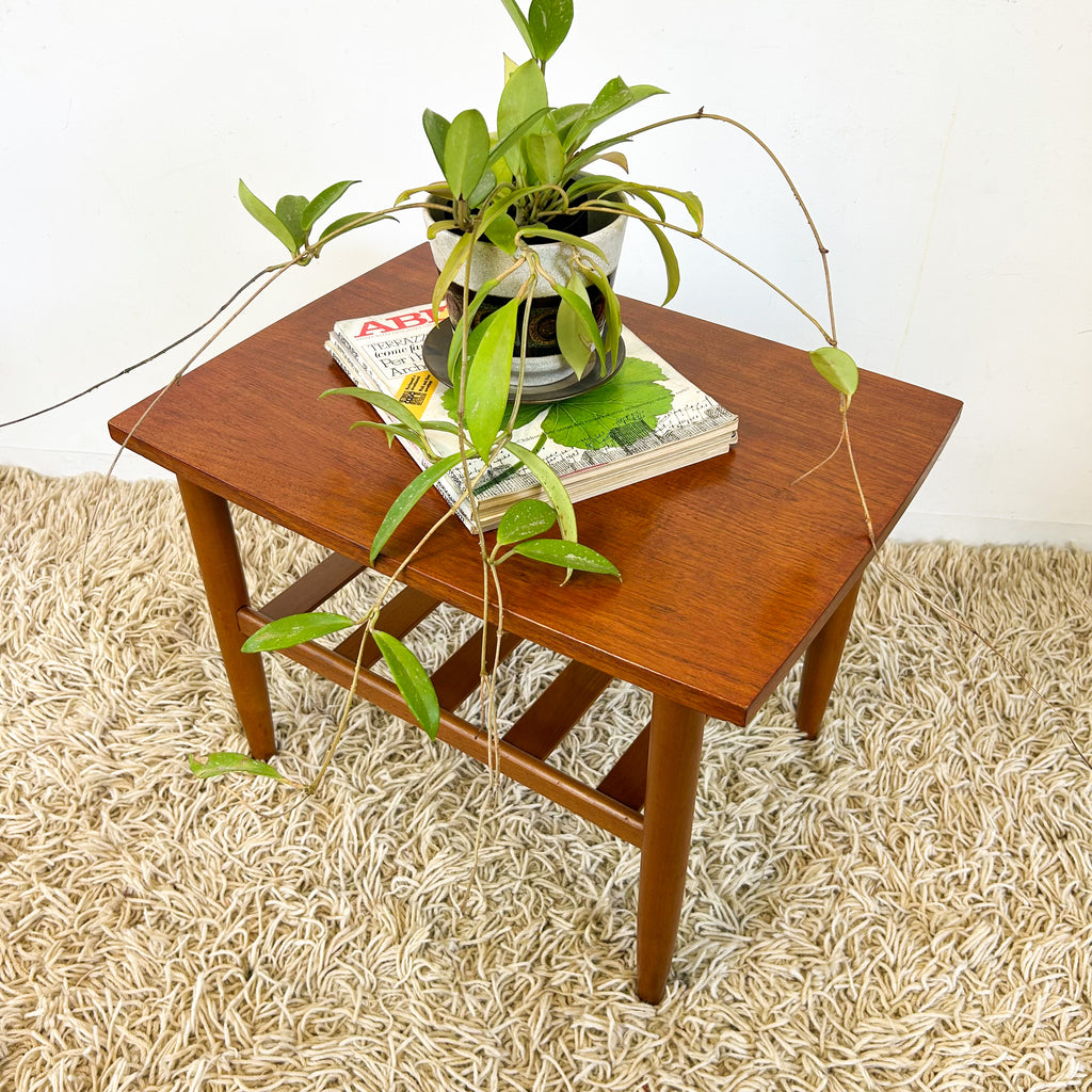 COFFEE TABLE WITH SLATTED MAGAZINE RACK - HEY JUDE WORKSHOP • Vintage furniture & objects Melbourne