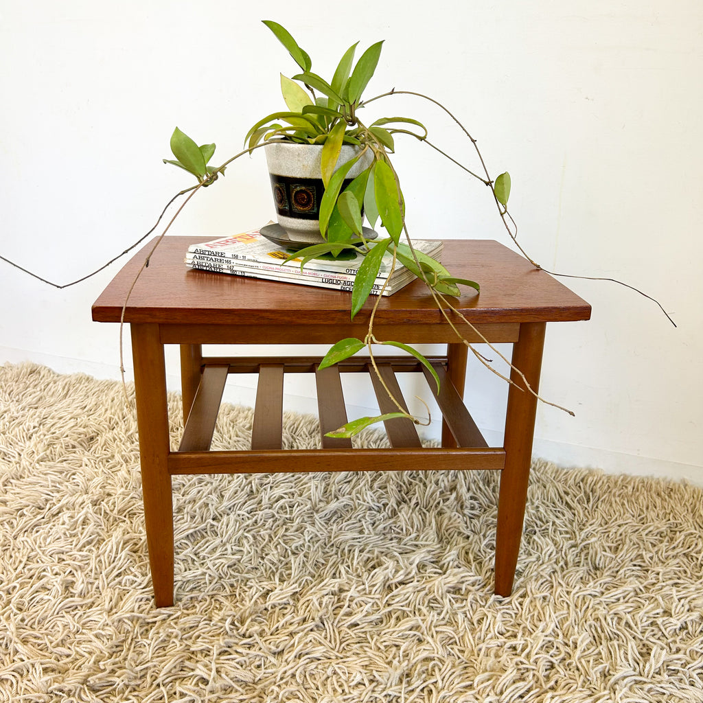 COFFEE TABLE WITH SLATTED MAGAZINE RACK - HEY JUDE WORKSHOP • Vintage furniture & objects Melbourne