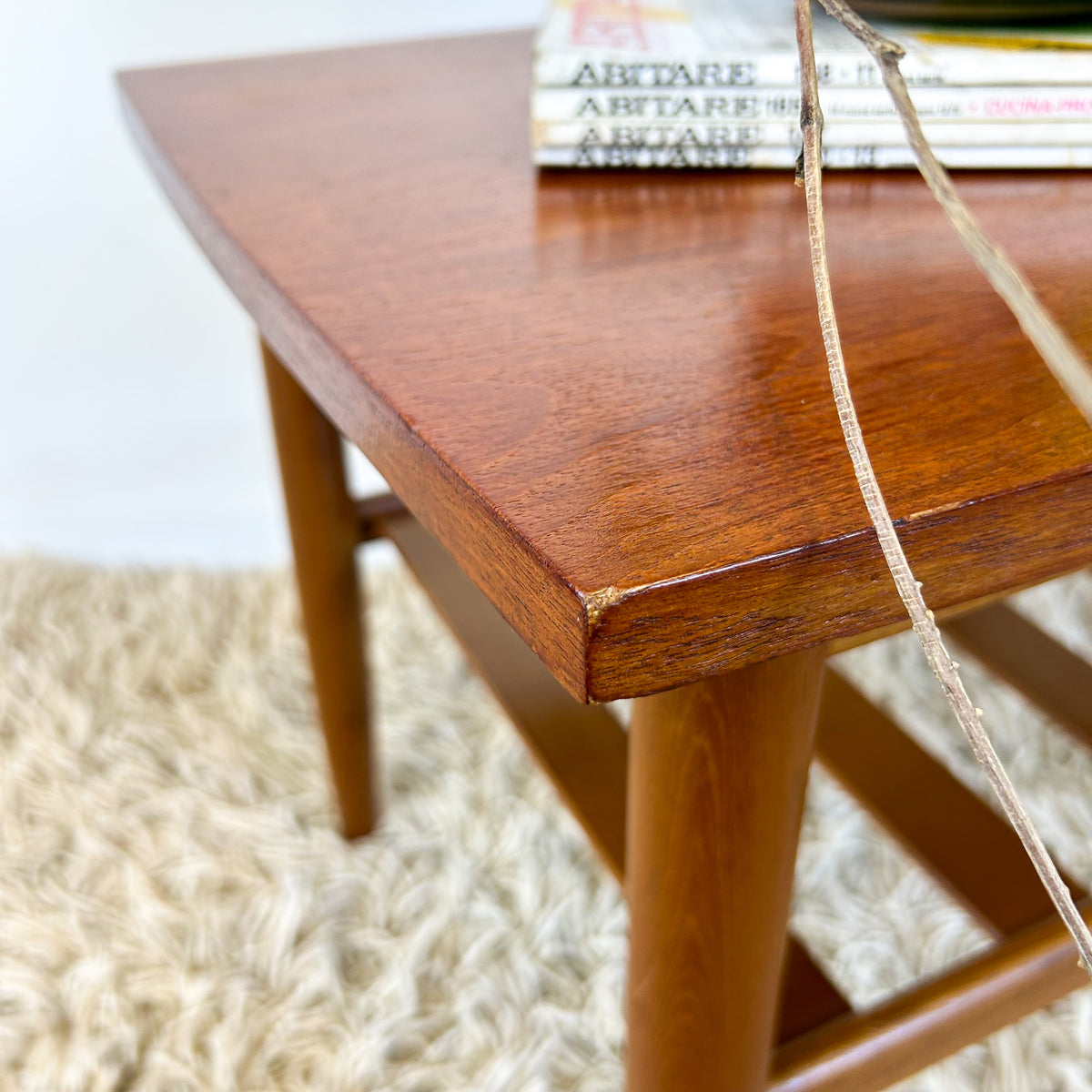 COFFEE TABLE WITH SLATTED MAGAZINE RACK - HEY JUDE WORKSHOP • Vintage furniture & objects Melbourne