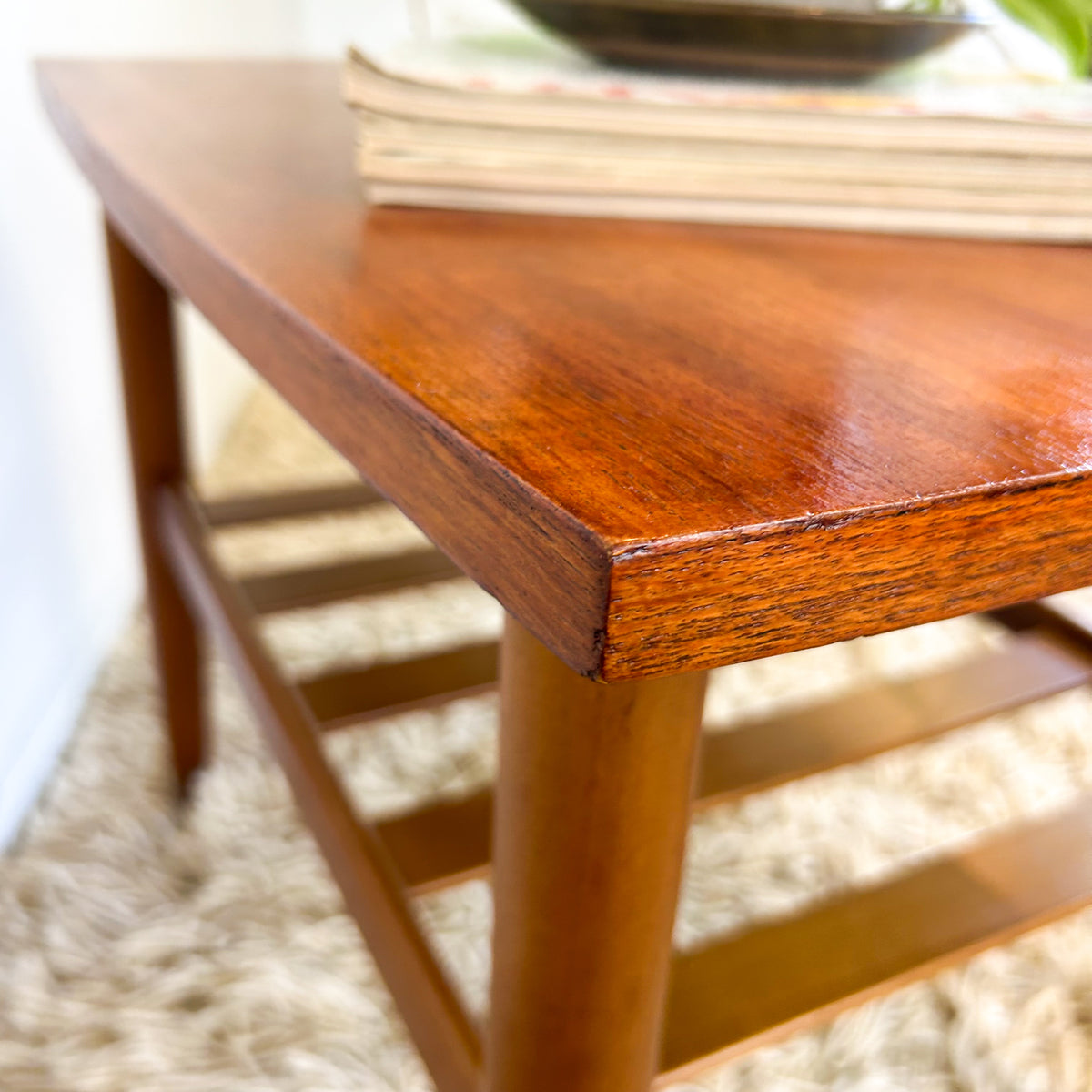 COFFEE TABLE WITH SLATTED MAGAZINE RACK - HEY JUDE WORKSHOP • Vintage furniture & objects Melbourne