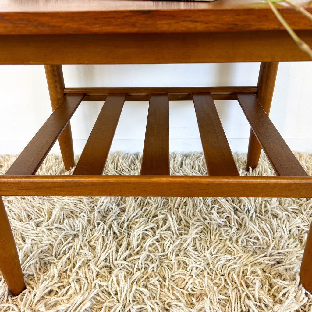 COFFEE TABLE WITH SLATTED MAGAZINE RACK - HEY JUDE WORKSHOP • Vintage furniture & objects Melbourne