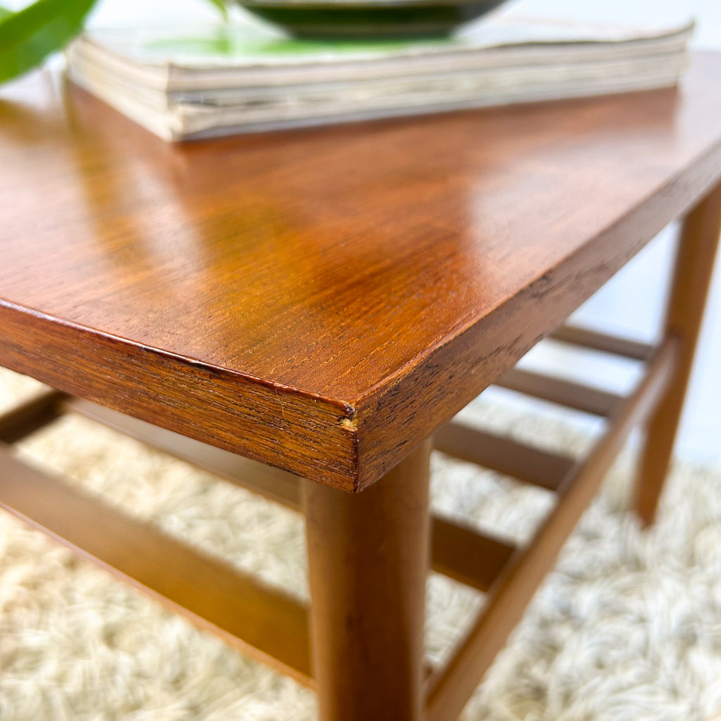 COFFEE TABLE WITH SLATTED MAGAZINE RACK - HEY JUDE WORKSHOP • Vintage furniture & objects Melbourne