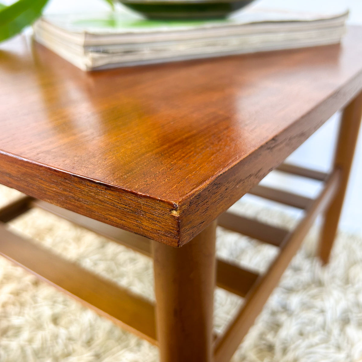 COFFEE TABLE WITH SLATTED MAGAZINE RACK - HEY JUDE WORKSHOP • Vintage furniture & objects Melbourne
