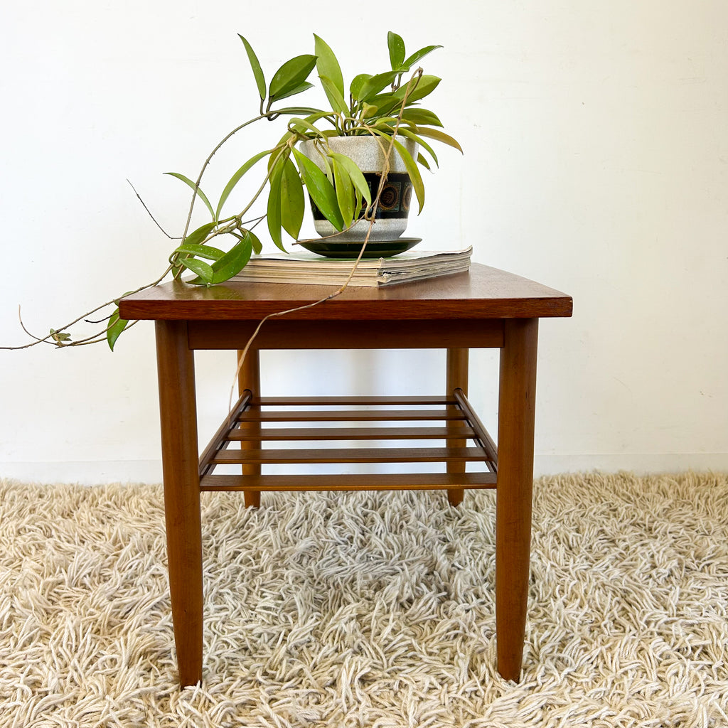 COFFEE TABLE WITH SLATTED MAGAZINE RACK - HEY JUDE WORKSHOP • Vintage furniture & objects Melbourne