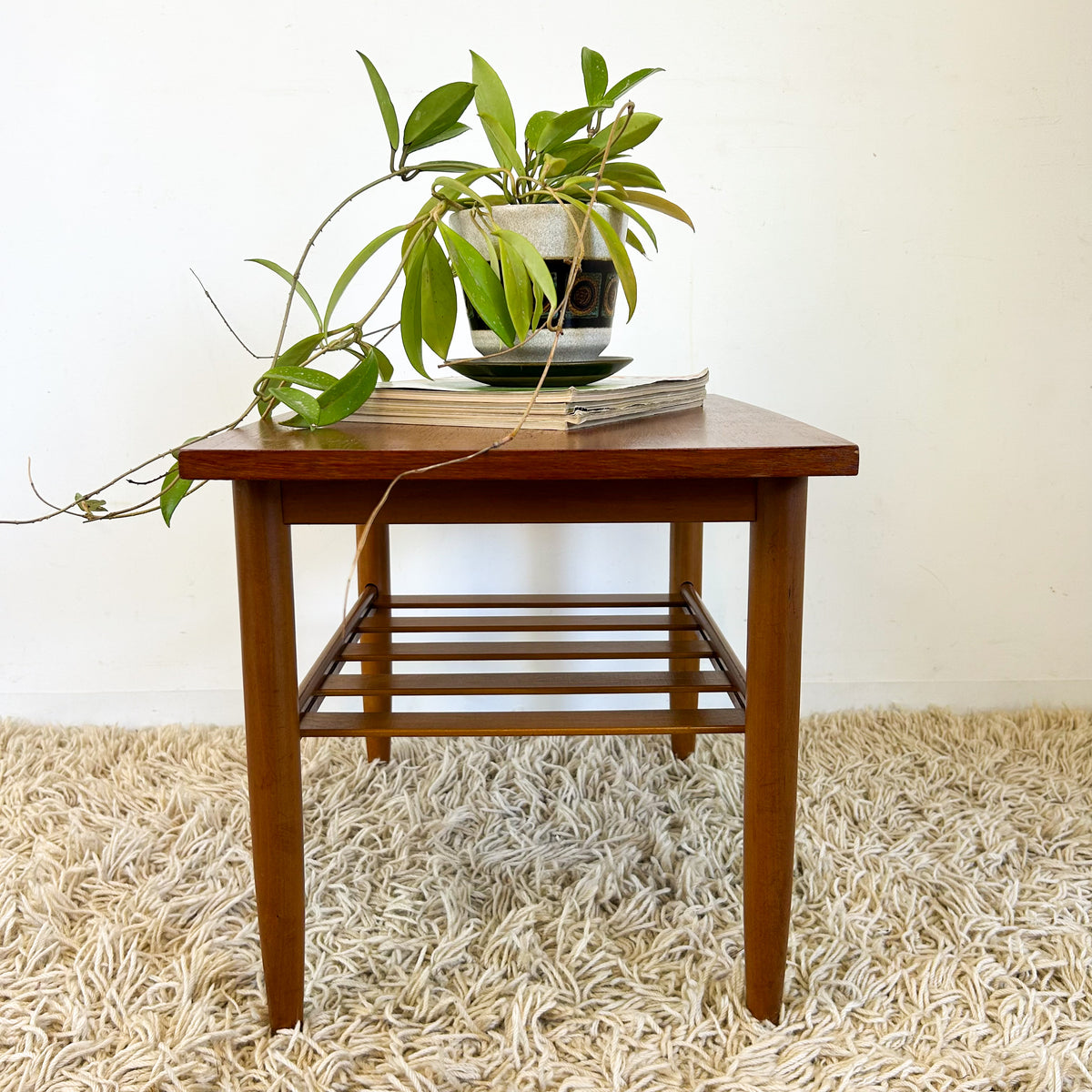 COFFEE TABLE WITH SLATTED MAGAZINE RACK - HEY JUDE WORKSHOP • Vintage furniture & objects Melbourne