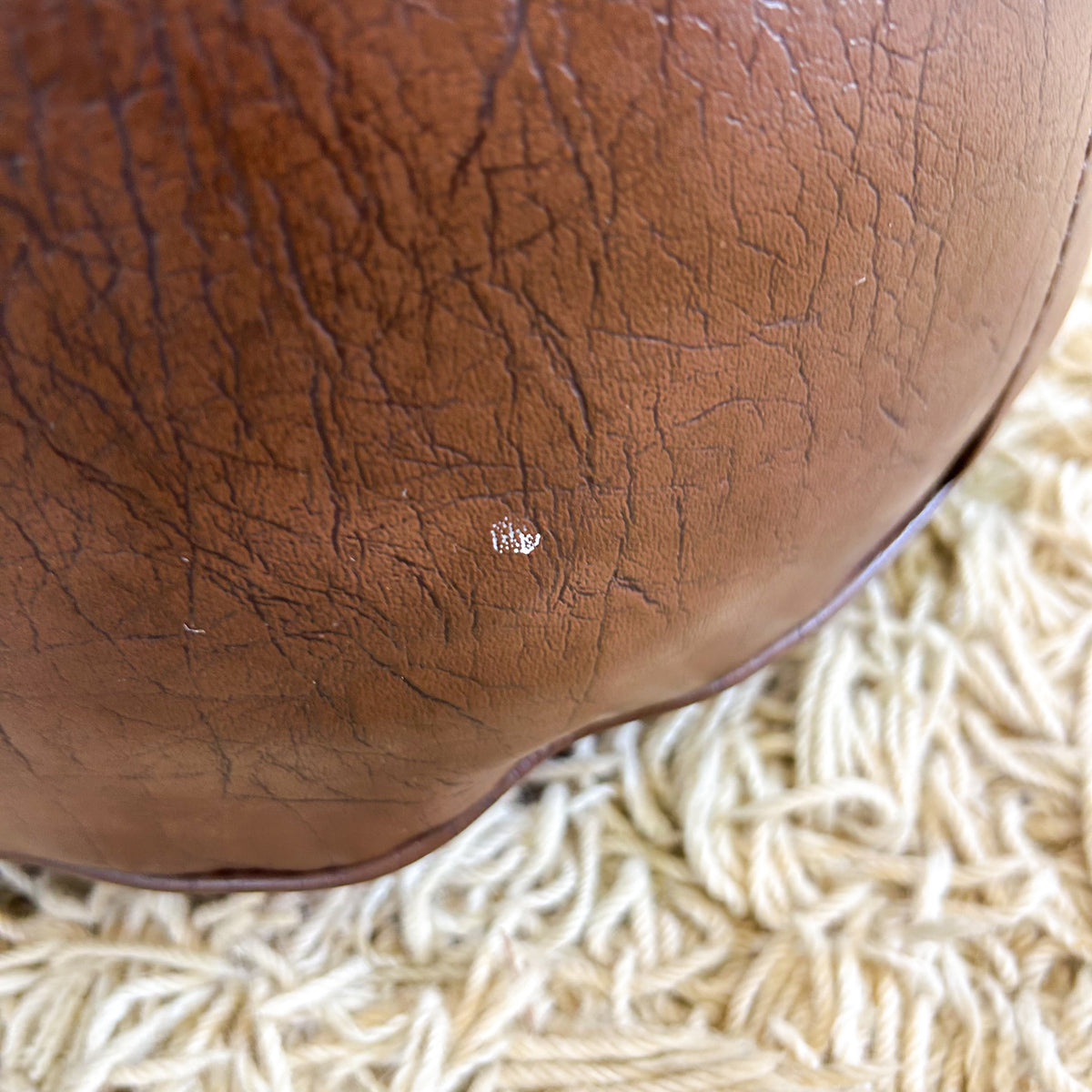 BROWN VINYL POUFFES - HEY JUDE WORKSHOP • Vintage furniture & objects Melbourne