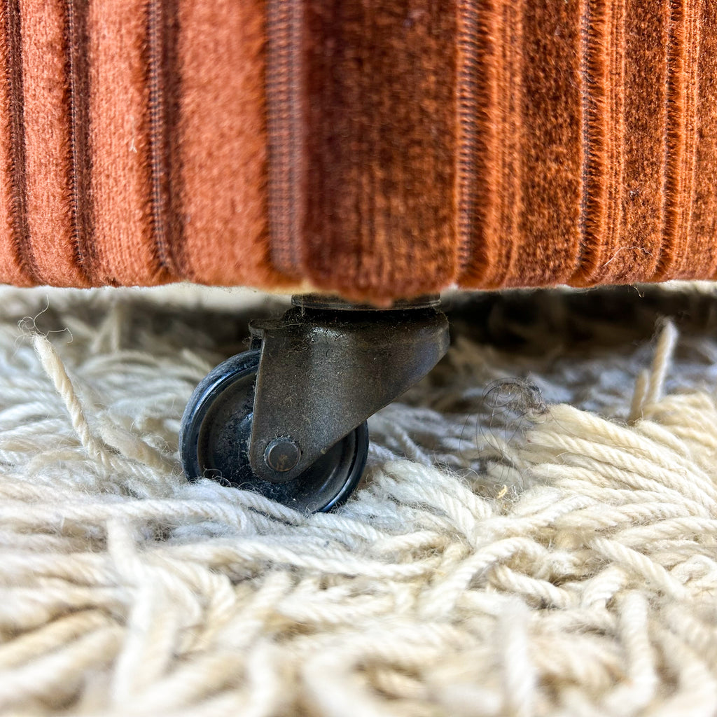BROWN STRIPE VELOUR SOFA #2 - HEY JUDE WORKSHOP • Vintage furniture & objects Melbourne