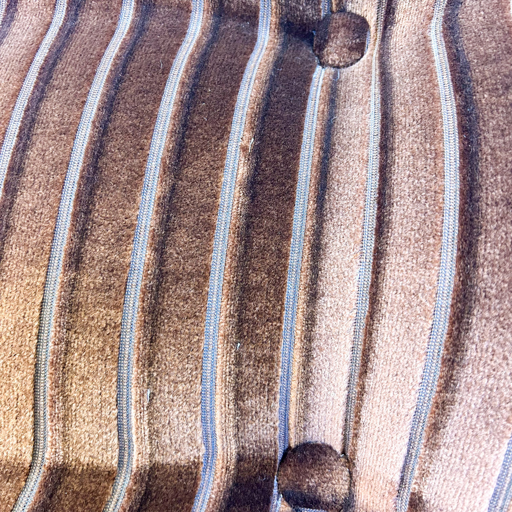 BROWN STRIPE VELOUR SOFA #2 - HEY JUDE WORKSHOP • Vintage furniture & objects Melbourne