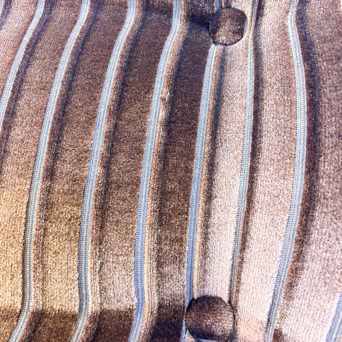 BROWN STRIPE VELOUR SOFA #2 - HEY JUDE WORKSHOP • Vintage furniture & objects Melbourne