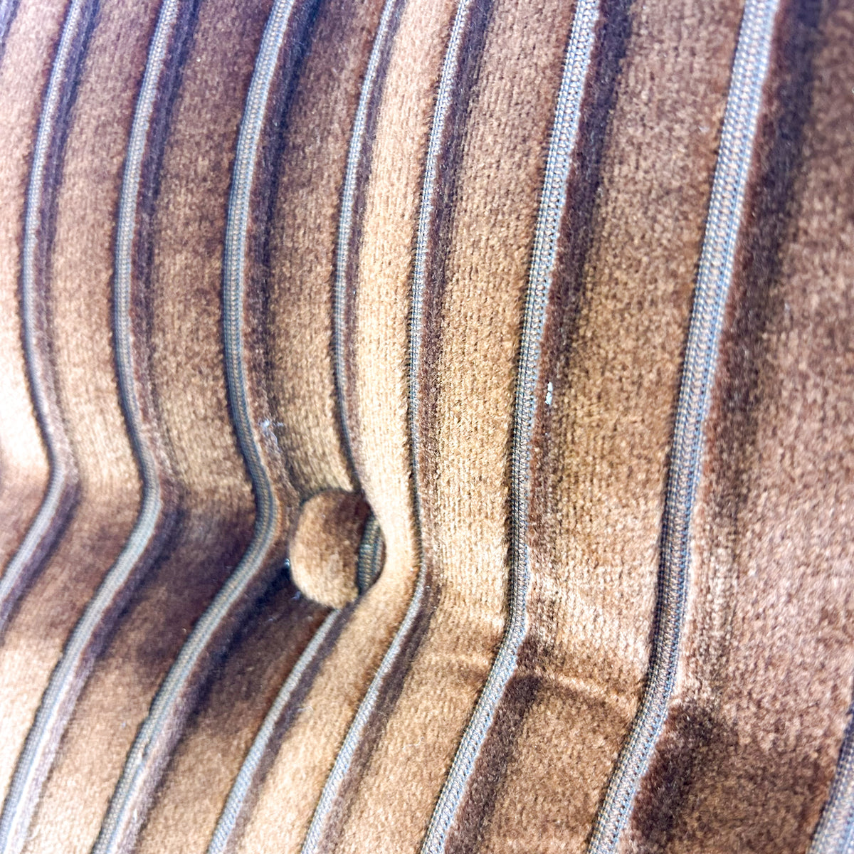 BROWN STRIPE VELOUR SOFA #2 - HEY JUDE WORKSHOP • Vintage furniture & objects Melbourne