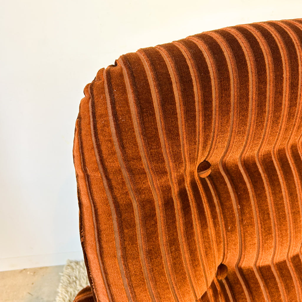 BROWN STRIPE VELOUR SOFA #2 - HEY JUDE WORKSHOP • Vintage furniture & objects Melbourne