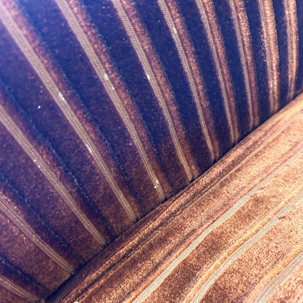 BROWN STRIPE VELOUR SOFA #2 - HEY JUDE WORKSHOP • Vintage furniture & objects Melbourne
