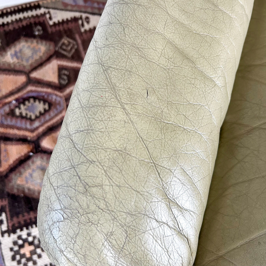 PARKER SAGE GREEN LEATHER ARMCHAIR #1