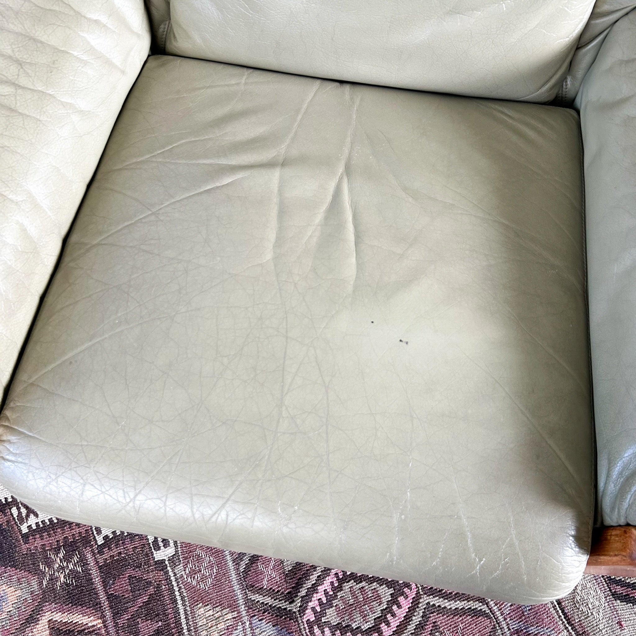 PARKER SAGE GREEN LEATHER ARMCHAIR #1