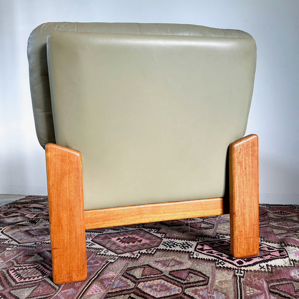 PARKER SAGE GREEN LEATHER ARMCHAIR #1