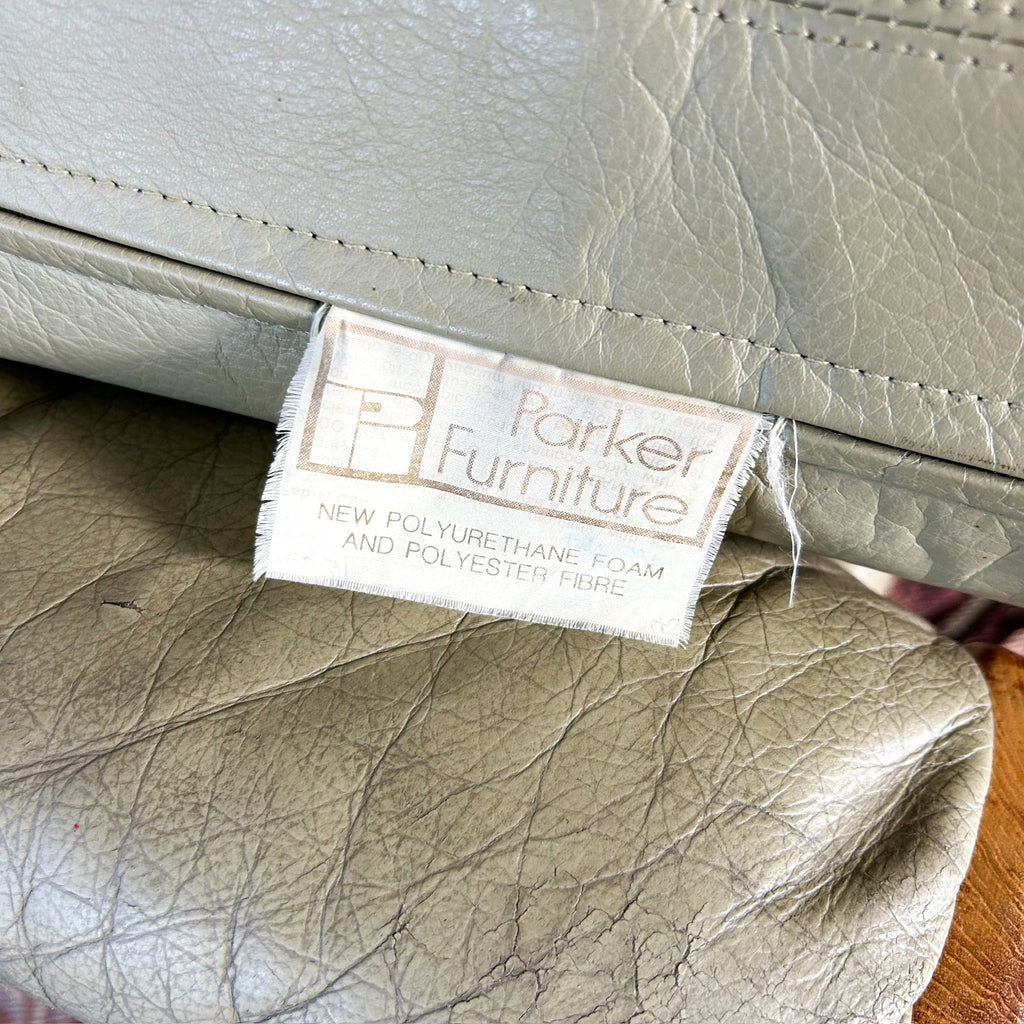 PARKER SAGE GREEN LEATHER ARMCHAIR #1