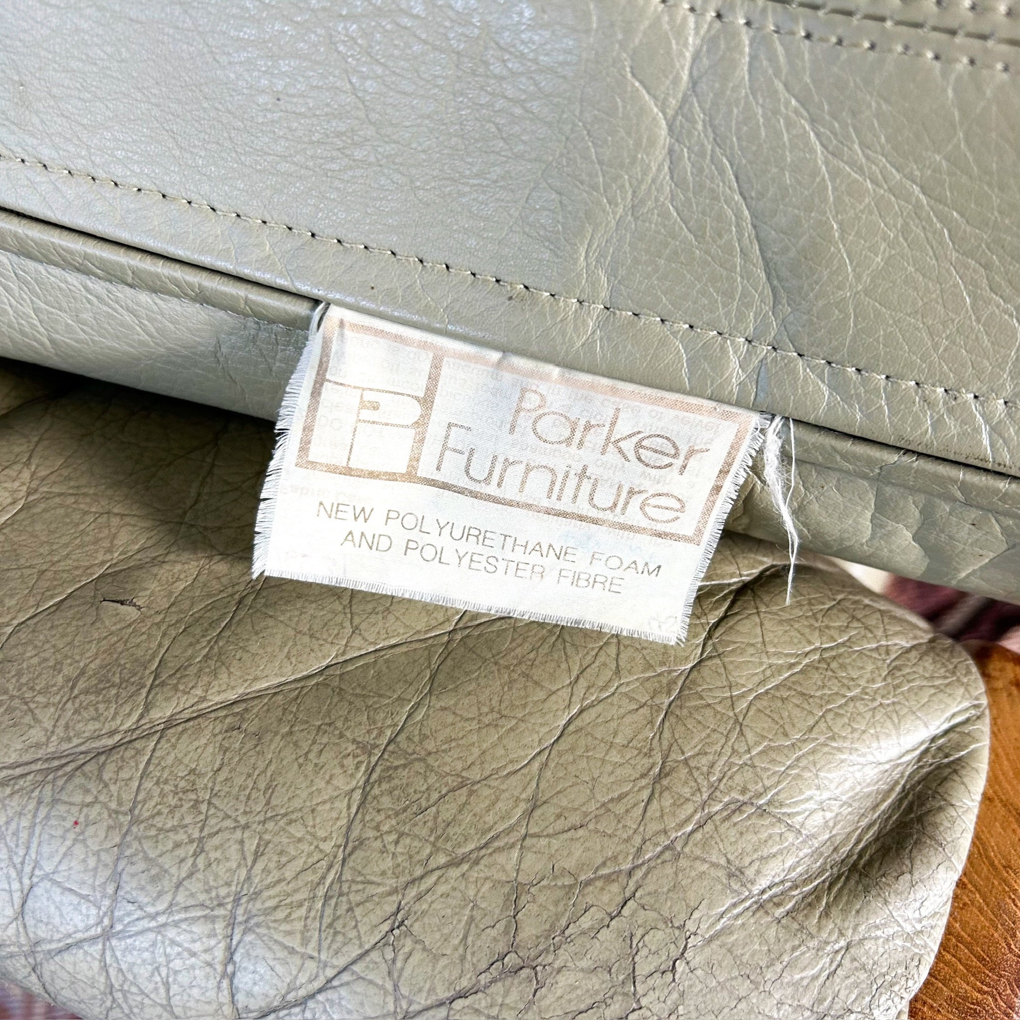 PARKER SAGE GREEN LEATHER ARMCHAIR #1
