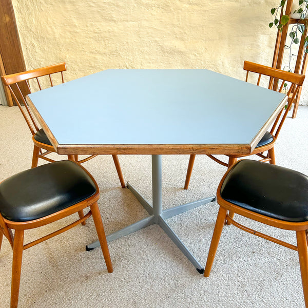 HEXAGONAL BLUE DINING TABLE