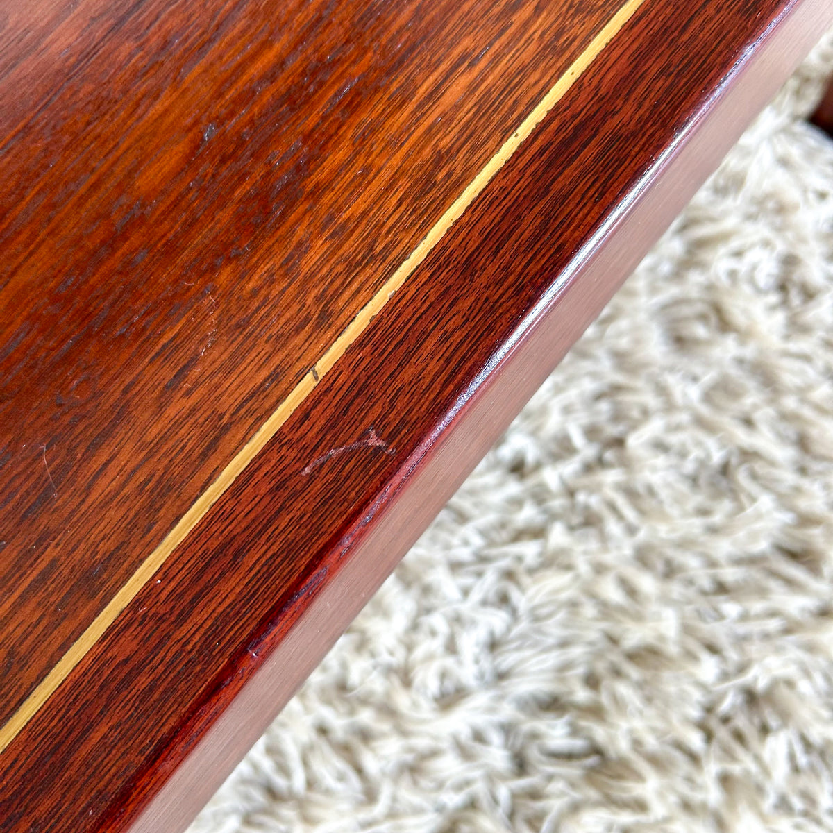 COFFEE TABLE WITH BRASS INLAY - HEY JUDE WORKSHOP • Vintage furniture & objects Melbourne