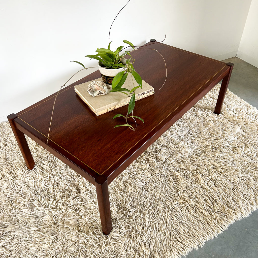 COFFEE TABLE WITH BRASS INLAY - HEY JUDE WORKSHOP • Vintage furniture & objects Melbourne
