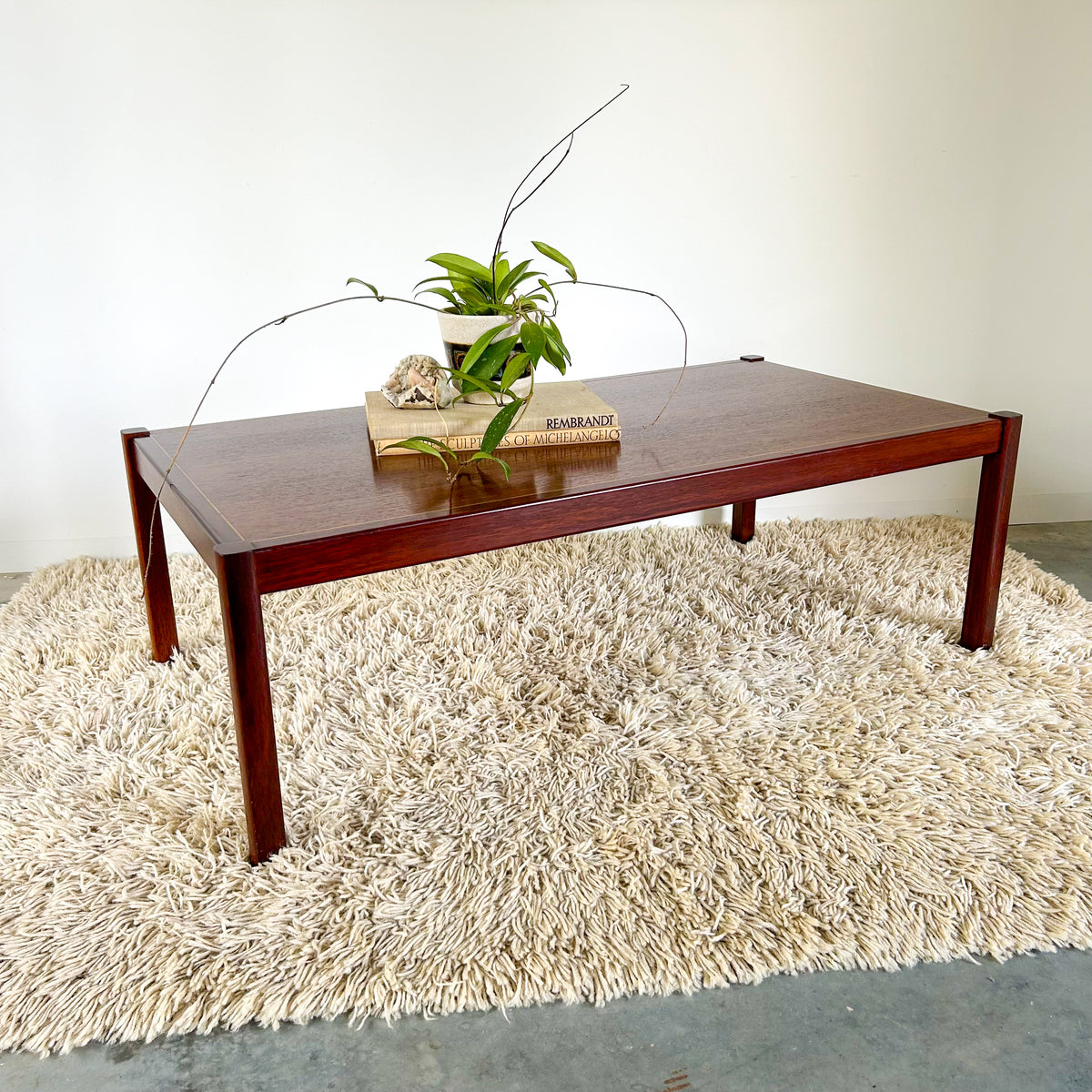 COFFEE TABLE WITH BRASS INLAY - HEY JUDE WORKSHOP • Vintage furniture & objects Melbourne