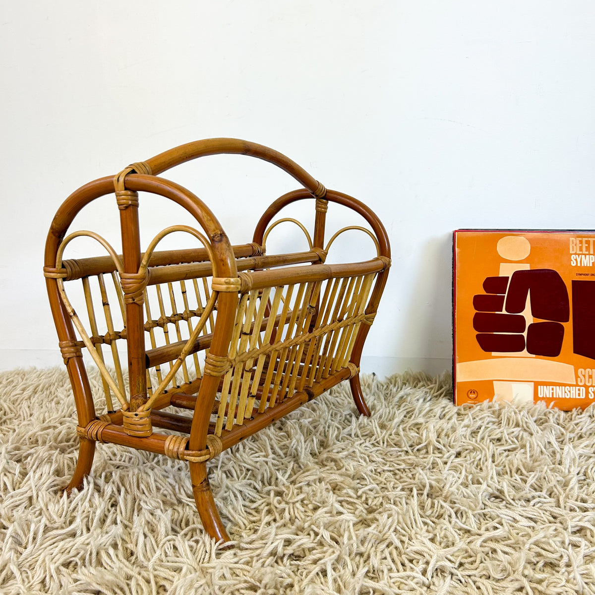CANE MAGAZINE RACK - HEY JUDE WORKSHOP • Vintage furniture & objects Melbourne