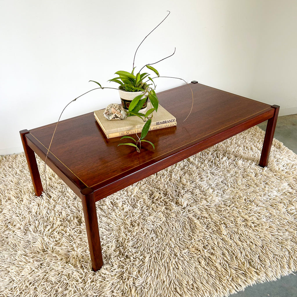COFFEE TABLE WITH BRASS INLAY - HEY JUDE WORKSHOP • Vintage furniture & objects Melbourne