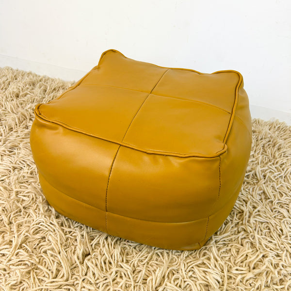 MUSTARD VINYL FOOTSTOOL