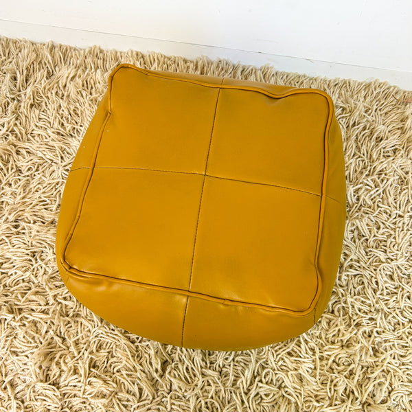 MUSTARD VINYL FOOTSTOOL