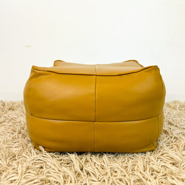MUSTARD VINYL FOOTSTOOL